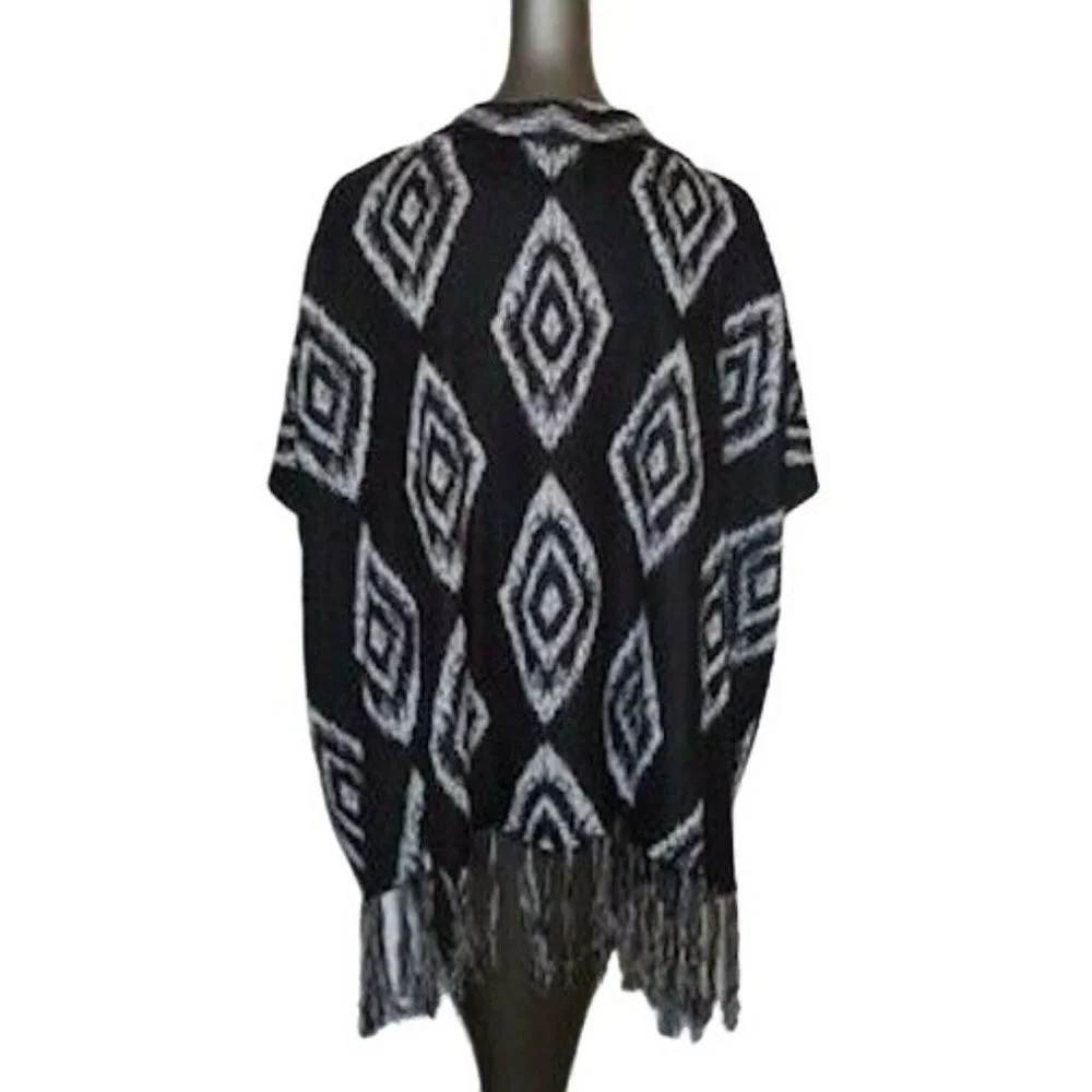 Billabong NWT Fringe Sweater Whole Hearted Cardigan Grey Open Medium